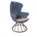 Figaro high back chair with black spiral base - forecast grey seat with range blue back