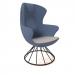 Figaro high back chair with black spiral base - late grey seat with range blue back