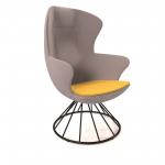 Figaro high back chair with black spiral base - lifetime yellow seat with forecast grey back FIG-06-LY-FG