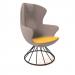 Figaro high back chair with black spiral base - lifetime yellow seat with forecast grey back