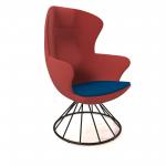 Figaro high back chair with black spiral base - maturity blue seat with extent red back FIG-06-MB-ER