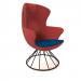 Figaro high back chair with black spiral base - maturity blue seat with extent red back