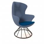 Figaro high back chair with black spiral base - maturity blue seat with range blue back FIG-06-MB-RB
