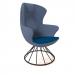 Figaro high back chair with black spiral base - maturity blue seat with range blue back