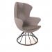 Figaro high back chair with black spiral base - present grey seat with forecast grey back