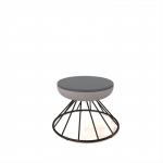 Figaro low foot stool with black spiral base - elapse grey seat with late grey base FIGLS-06-EG-LG