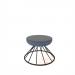 Figaro low foot stool with black spiral base - elapse grey seat with range blue base