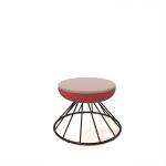 Figaro low foot stool with black spiral base - forecast grey seat with extent red base FIGLS-06-FG-ER