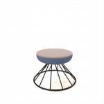Figaro low foot stool with black spiral base - forecast grey seat with range blue base FIGLS-06-FG-RB