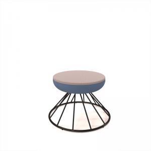 Figaro low foot stool with black spiral base - forecast grey seat with