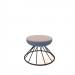 Figaro low foot stool with black spiral base - forecast grey seat with range blue base