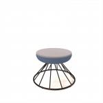Figaro low foot stool with black spiral base - late grey seat with range blue base FIGLS-06-LG-RB