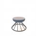 Figaro low foot stool with black spiral base - late grey seat with range blue base
