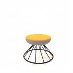 Figaro low foot stool with black spiral base - lifetime yellow seat with forecast grey base FIGLS-06-LY-FG