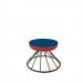 Figaro low foot stool with black spiral base - maturity blue seat with extent red base