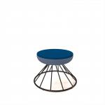 Figaro low foot stool with black spiral base - maturity blue seat with range blue base FIGLS-06-MB-RB