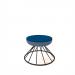 Figaro low foot stool with black spiral base - maturity blue seat with range blue base
