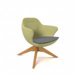 Figaro medium back chair with solid wooden base - elapse grey seat with endurance green back FIGM-01-EG-EN