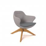 Figaro medium back chair with solid wooden base - elapse grey seat with late grey back FIGM-01-EG-LG