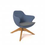 Figaro medium back chair with solid wooden base - elapse grey seat with range blue back FIGM-01-EG-RB
