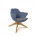 Figaro medium back chair with solid wooden base - elapse grey seat with range blue back