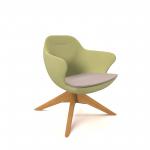 Figaro medium back chair with solid wooden base - forecast grey seat with endurance green back FIGM-01-FG-EN