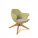 Figaro medium back chair with solid wooden base - forecast grey seat with endurance green back