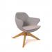 Figaro medium back chair with solid wooden base - forecast grey seat with late grey back