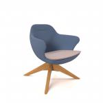 Figaro medium back chair with solid wooden base - forecast grey seat with range blue back FIGM-01-FG-RB