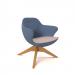 Figaro medium back chair with solid wooden base - forecast grey seat with range blue back