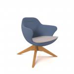 Figaro medium back chair with solid wooden base - late grey seat with range blue back FIGM-01-LG-RB