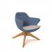 Figaro medium back chair with solid wooden base - late grey seat with range blue back