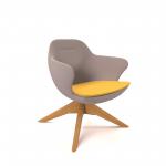 Figaro medium back chair with solid wooden base - lifetime yellow seat with forecast grey back FIGM-01-LY-FG