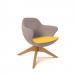 Figaro medium back chair with solid wooden base - lifetime yellow seat with forecast grey back