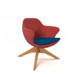 Figaro medium back chair with solid wooden base - maturity blue seat with extent red back FIGM-01-MB-ER