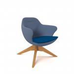 Figaro medium back chair with solid wooden base - maturity blue seat with range blue back FIGM-01-MB-RB