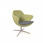 Figaro medium back chair with aluminium 4 star base - elapse grey seat with endurance green back FIGM-02-EG-EN