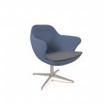 Figaro medium back chair with aluminium 4 star base - elapse grey seat with range blue back FIGM-02-EG-RB