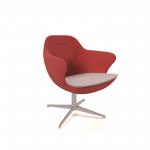 Figaro medium back chair with aluminium 4 star base - forecast grey seat with extent red back FIGM-02-FG-ER