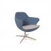 Figaro medium back chair with aluminium 4 star base - late grey seat with range blue back