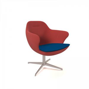 Figaro medium back chair with aluminium 4 star base - maturity blue
