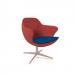 Figaro medium back chair with aluminium 4 star base - maturity blue seat with extent red back