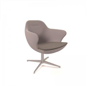 Figaro medium back chair with aluminium 4 star base - present grey