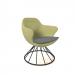 Figaro medium back chair with black spiral base - elapse grey seat with endurance green back
