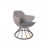 Figaro medium back chair with black spiral base - elapse grey seat with late grey back FIGM-06-EG-LG