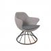 Figaro medium back chair with black spiral base - elapse grey seat with late grey back