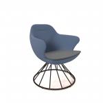 Figaro medium back chair with black spiral base - elapse grey seat with range blue back FIGM-06-EG-RB