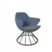 Figaro medium back chair with black spiral base - elapse grey seat with range blue back