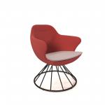 Figaro medium back chair with black spiral base - forecast grey seat with extent red back FIGM-06-FG-ER