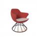 Figaro medium back chair with black spiral base - forecast grey seat with extent red back